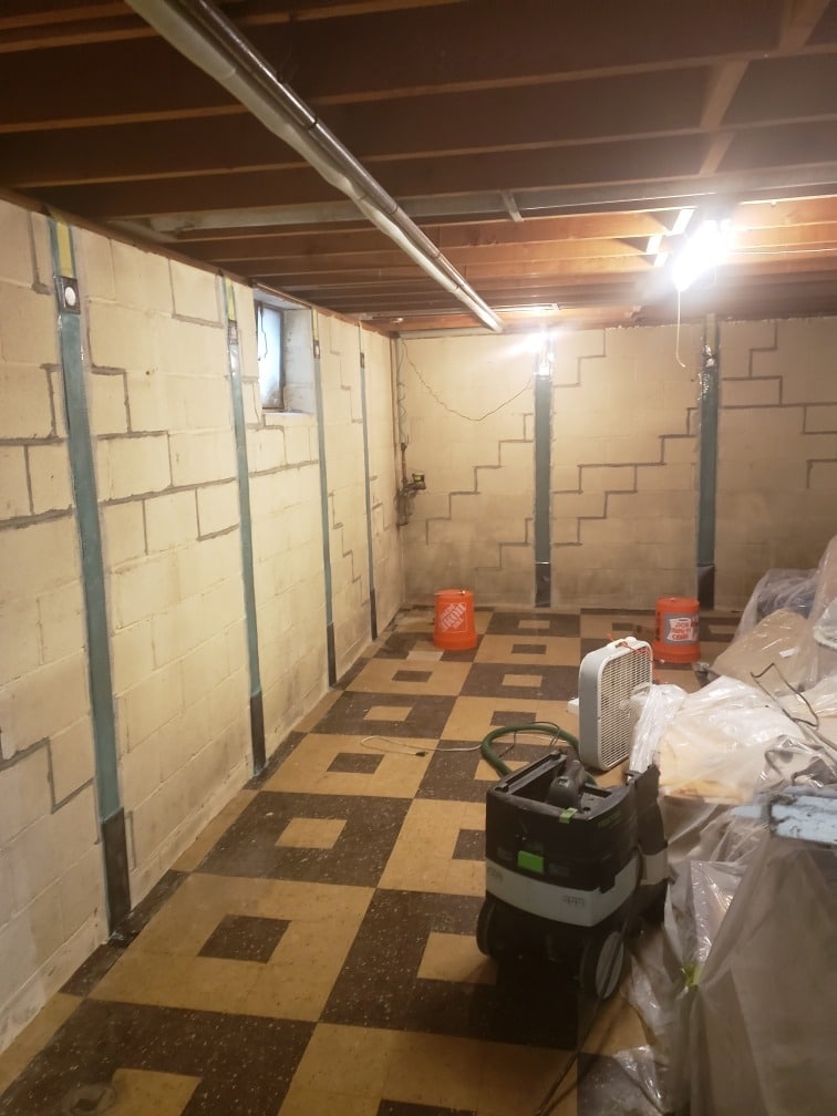 Carbon Fiber Bowed Wall Repair Basement and Crawl Space Solutions