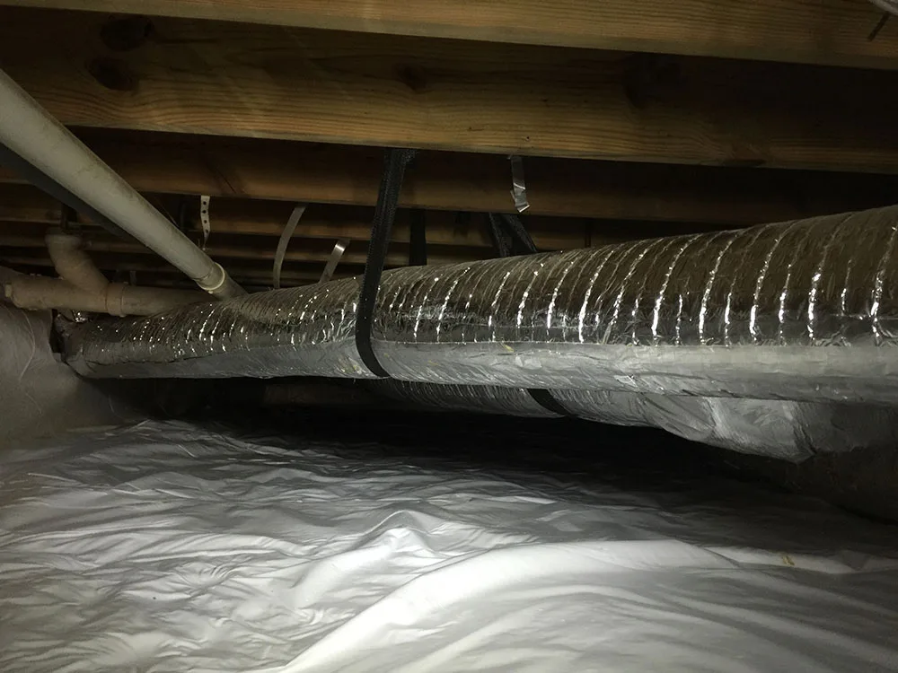 air duct sealing and cleaning with new Insulation by Crawl Space Ninja