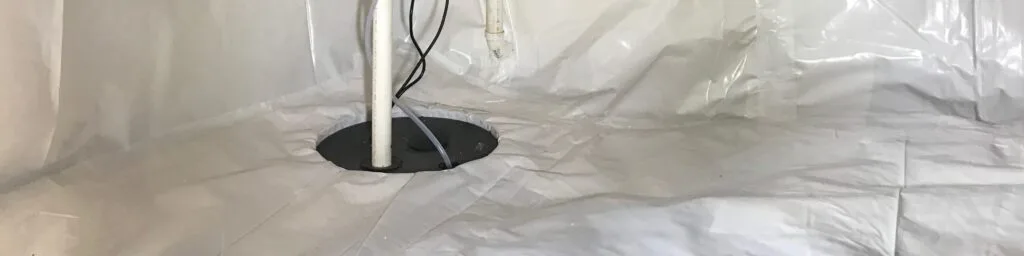 image of sump pump installed in crawl space