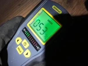 Damp crawl space affects wood moisture levels